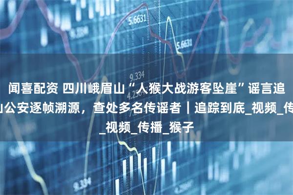 闻喜配资 四川峨眉山“人猴大战游客坠崖”谣言追踪：乐山公安逐帧溯源，查处多名传谣者｜追踪到底_视频_传播_猴子